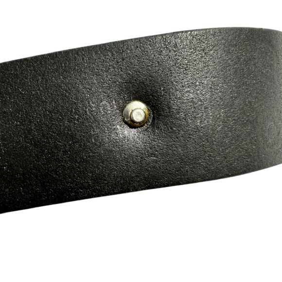 Vintage CODE AZURE Black Genuine Leather Belt with Studs and Lion 34 Unisex - Picture 12 of 16